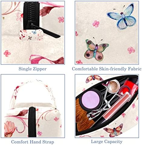 Kozmetikai Női Táskák, Táskák Pénztárcák Smink Szervező Tároló Smink Táska Lányok, Rózsaszín Krizantém Vintage Pillangó Virág Modern