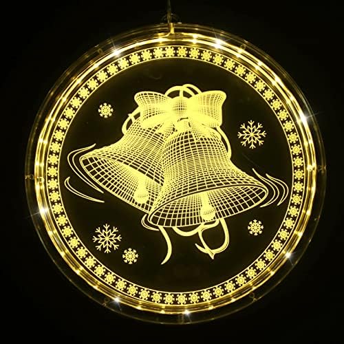 Karácsonyi Dekorációs Ablak Világos, 2 Csomag 3D-s Hátteret String Fény w/ karácsonyfa & Bell Karácsonyi Akril Tündér Fény Karácsony
