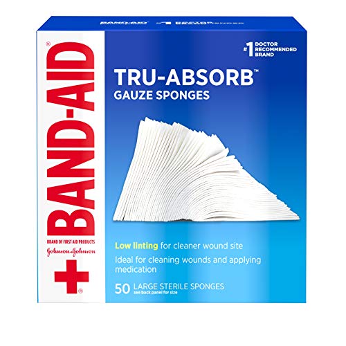 A Band aid Márka Első, Támogatás Termékek Tru-Felszívja a Géz Szivacsok Takarítás Sebek, 4 x 4, 50 ct