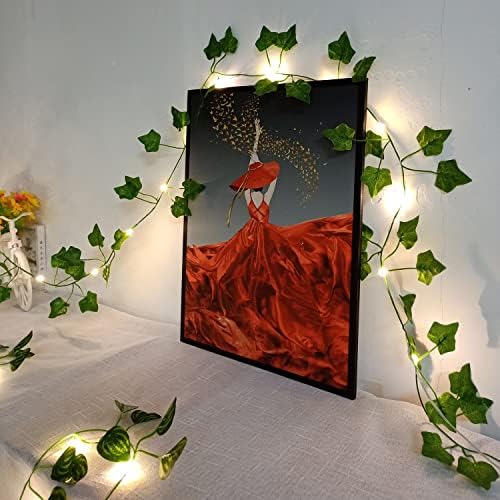 Szőlő String Fények, [1 Csomag] Ivy Dekoráció String Fények, Maple Leaf Koszorú Koszorú Lógó lámpa 20 LED-es, Tündér, Éjszakai