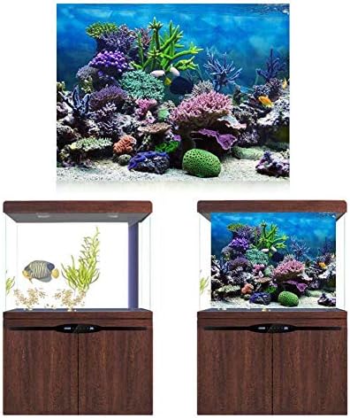 Oyunngs Aqrium Háttér-Kép akvárium, a 3D-s Hatás Korall Poer, Víz alatti Fal Del Dekoráció, MŰANYAG Öntapadós Matrica(7646Cm)