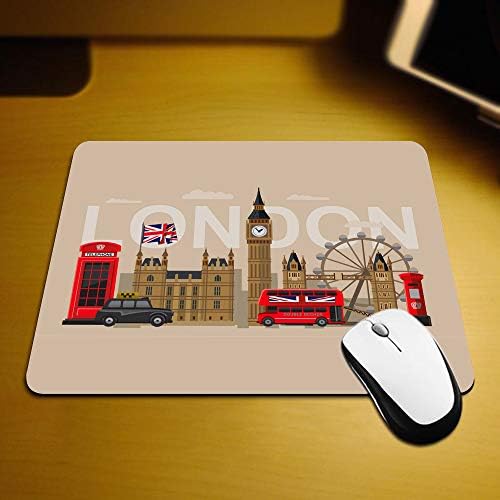 Nicokee London Gaming Mouse Pad Híres Brit Látnivalók, Műemlékek, Művészet Minta Turisztikai Úti Cél, Csúszásmentes Gumi egérpad,