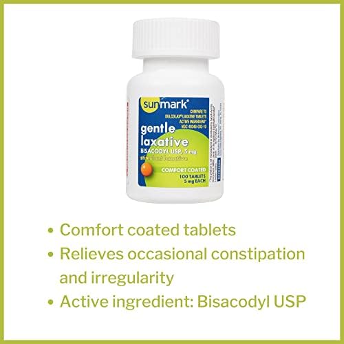 Sunmark Bisacodyl Hashajtó Tabletta - Enyhe Székrekedés Enyhítésére, 5 mg-os dózis, 1 Üveg, Üveg
