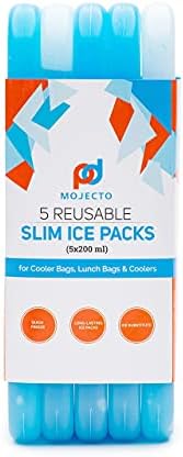 Ice Csomag Szett (5) Nagy szivárgásmentes, Vékony, Újrafelhasználható, Fagyasztó-Biztonságos, Tartós a Hűvösebb, Táskák, Ebéd Zsákokat,