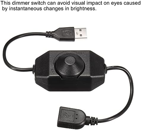 MECCANIXITY LED Szalag Dimmer Kapcsoló 5V DC USB Női Férfi Hosszabbító Kábel Forgó Kapcsoló Vezérlő LED Szalag Világítás, Fekete