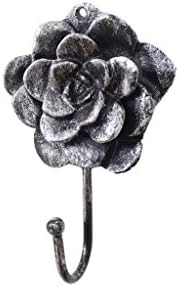 Rusztikus Ezüst Öntöttvas Dekoratív Rose Horog 7 - Öntöttvas Decor - Dekoratív