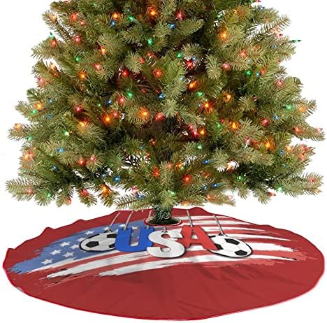 Labdarúgó USA Zászló karácsonyfa Szoknya Puha karácsonyfa Mat Karácsonyi Dísz az Ünnepi Buli Itthon 30x30