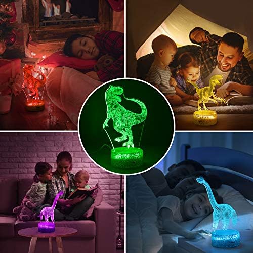 Ticent Dinoszaurusz Ajándékok Éjszakai Fény, Tyrannosaurus 3D Lámpa, világítás Világítás Gyerekeknek 7 LED-es színváltó
