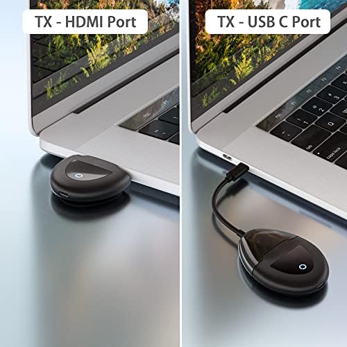 AIMIBO HDMI Vezeték nélküli Jeladó, USB C & HDMI Kettős Továbbítja Portok, 2.4/5Ghz Smooth Streaming Video/Audio Laptop,