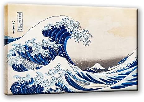 LEWSGDIYE Vintage Japán Ukiyo-e Kereszt Wall Art Katsushika Hokusai A Nagy Hullám Le Kanagawa Híres Art Nyomtatás Galéria Haza