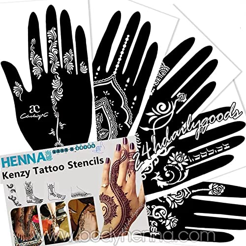 Kenzy Prémium Tetoválás Sablon Készlet/Ideiglenes Tetoválás Meghatározott Sablon 16 Lap, Indiai, Arab Tetoválás Matricák Stencil