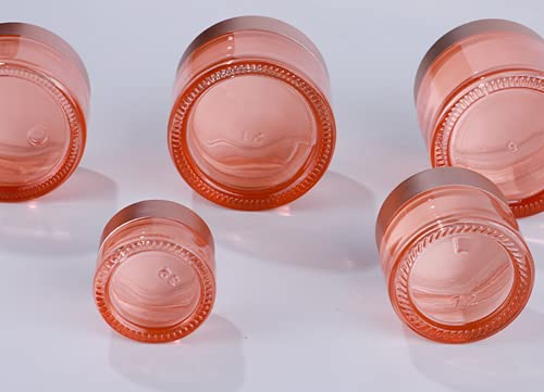Healthcom 10 Csomag 10 Gramm/10ml Üres Üvegek Rózsaszín Üveg Kozmetikai Tégely Pot Palack Rose Arany Fedéllel Újratölthető Kozmetikai