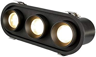 OKLUCK Ultra-Vékony, 3-Light LED Süllyesztett Mennyezeti Lámpa Spotlámpa Fekete Alumínium Panel kiemelő Világítás Lámpatest Szakaszon