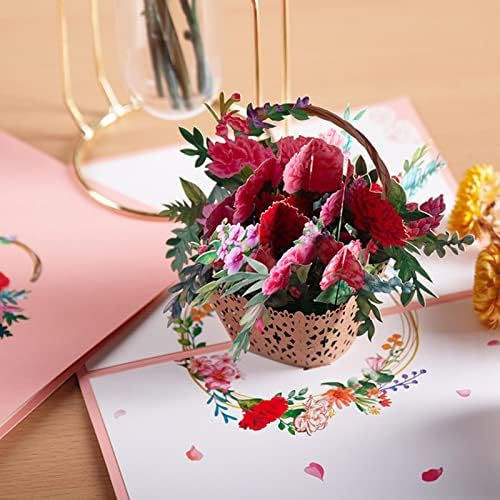 BIOTAT Kártya, Szegfű Fel Üdvözlőlapok, Színes Szülinapi képeslapok Nőknek, 3D Fel Virágok Örökre Csokor Virág 3D fel, Papír, Virág