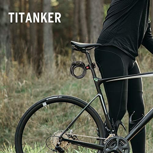 Titanker Kerékpár Zár Kábel, 6 Méteres Kerékpár kábelzár Alapvető Self-Tekercselés a Gyerek Kerékpár Zár Kombinációja, Ingyenes Tartóval,