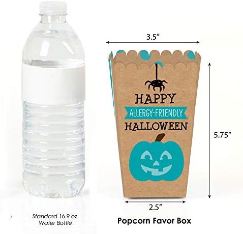 Nagy Dot a Boldogság Teal Sütőtök - Halloween Allergia Barátságos Trükk vagy Csecsebecsét Szívességet Popcorn Kezelni Doboz - 12