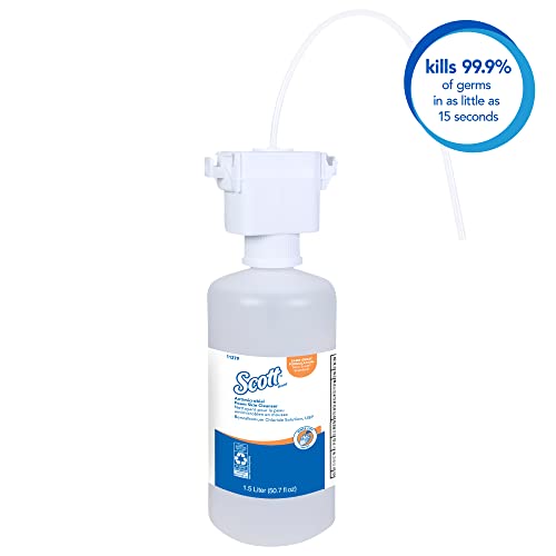 Scott® Antimikrobiális Hab Bőr Tisztító, 0,1% - A Benzalkónium-Klorid (11279), Tiszta, Illatmentes, 1.5 L, 2 Counter-Mount