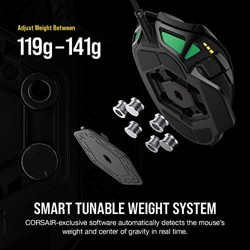 Corsair Nightsword RGB, Teljesítmény Hangolható FPS/MOBA Játék Egér, Fekete, RGB LED Háttérvilágítású, 18000 DPI, Optikai & MM800 Polaris RGB