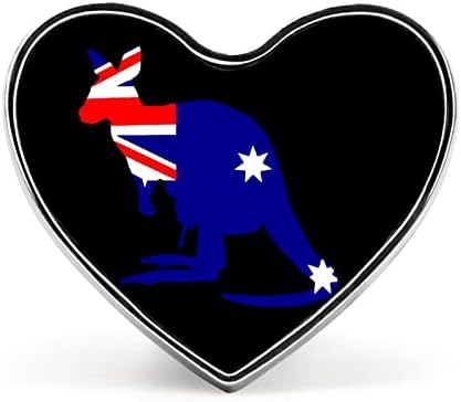 Zászló Ausztrália Kenguru Szív Melltű Aranyos Hajtóka nyakkendőtűt Kézműves Jelvényt Jelmez Kiegészítő
