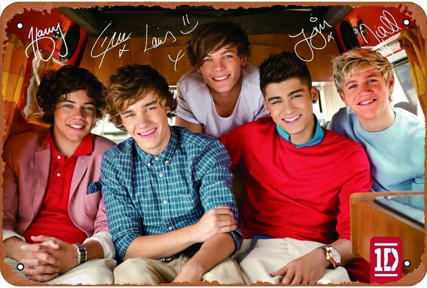 A One Direction - Busz Fali Poszter Hírességek & Zenészek Poszter Tin fém tábla retro fali dekoráció, otthon Kávézó Iroda Bolt, Söröző