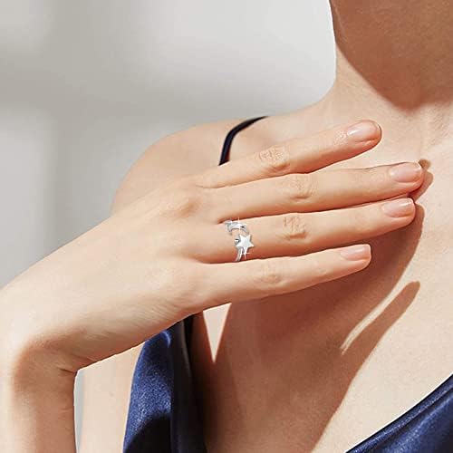 Mesterséges Gyűrű Női Gyűrűk Szorongás Nyitvatartási Állítható Gyűrű Ajándékokat, Forgó Gyűrű Állítható Hold, Csillag a Divat Gyűrű (B,