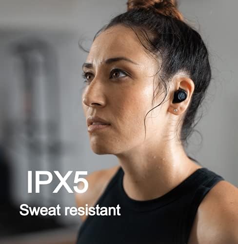 WYZE Vezeték nélküli Fülhallgató 5.0 Bluetooth Fejhallgató IPX5 Verejték Ellenállás, 30 dB Zajszint Csökkentés,4 Hang-Leválasztó