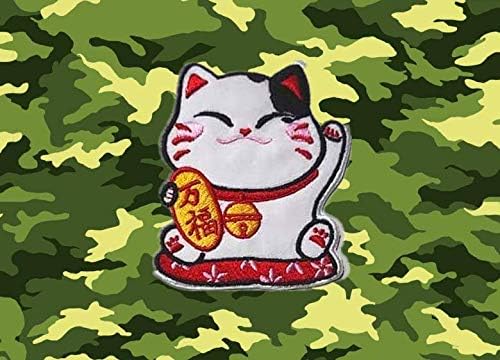 Japán Szerencsés Macska Hímzett Dekoratív Javítás