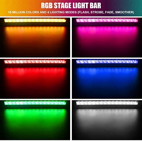 CREATESTAR RGB LED Fal Mosó Fény 2 Csomag, IP66 Vízálló 48 W RGB LED Bar Távirányítóval, színváltó Fél Színpadi Világítás, Kültéri, Beltéri,