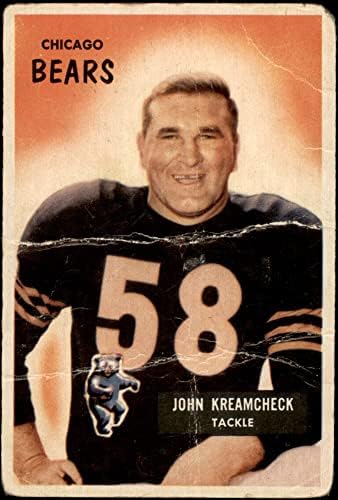 1955 Bowman 76 John Kreamcheck Chicago Bears (Foci Igazolvány) HITELES Medvék William&Mary