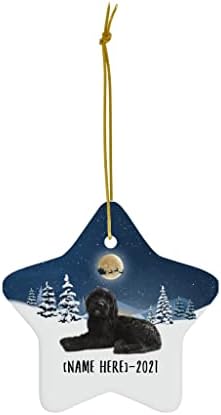 Fekete Goldendoodle Kutya Díszeket 2023 karácsonyfa Személyre szabott Neve Ajándékok 2024 szilveszter Dekoráció Fehér Csillag