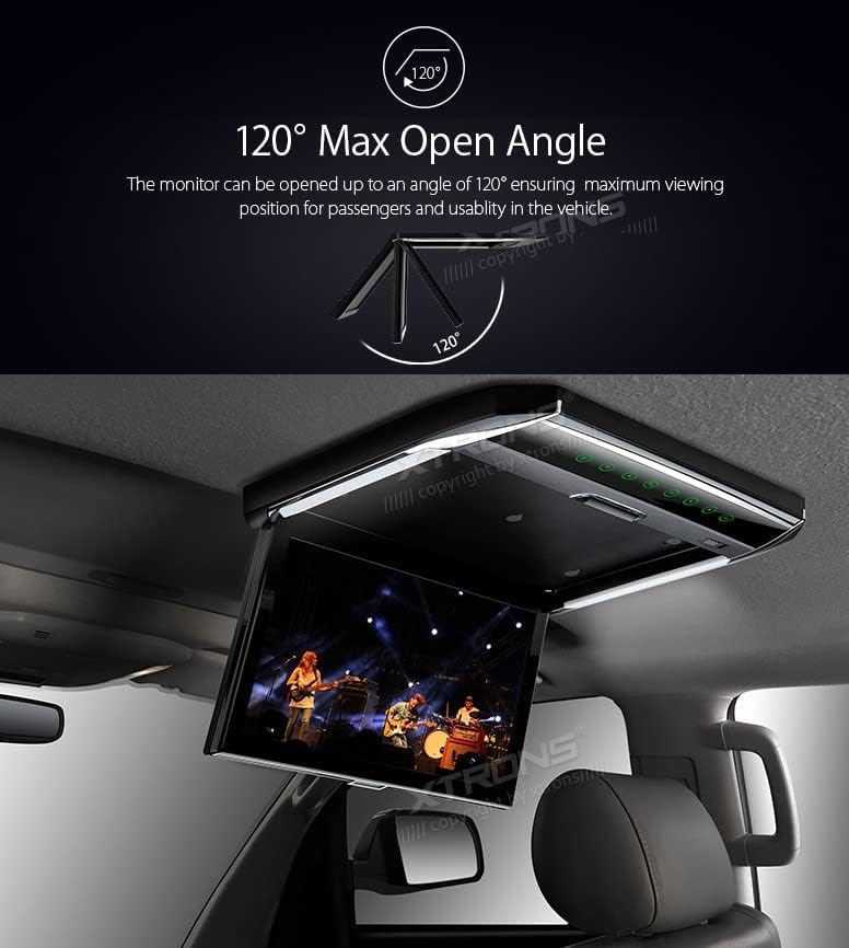 XTRONS® 12.1 Hüvelykes, 1080P Videó Autó Fölött Játékos Tetőre Szerelt Monitor HDMI Port Fekete Új Verzió IR Fejhallgatót (Nem DVD)
