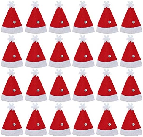 BESPORTBLE 24pcs Karácsonyi Lollipop Kalap Mini Karácsonyi Kalap Nyalóka, Cukorka Kalap Candy Red Karácsonyi Dekoráció