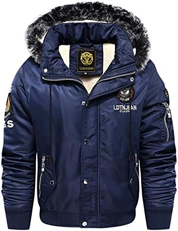 ADSSDQ Plus Size Kabát Férfi Hosszú Ujjú Alkalmi Téli Szabadtéri Kényelmes Kabát Nehézsúlyú Grafikus Meleg kapucnis felső Button8