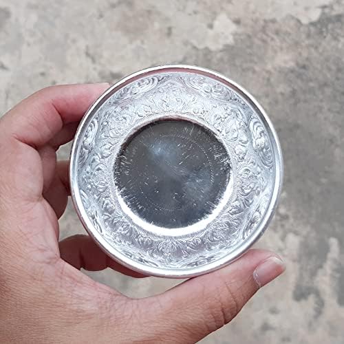 MKTROD 3X Alumínium Tálak Vintage Víz Művészeti Thai Hagyomány Ezüst DÉCO Klasszikus Ajándék, Változatos Minta