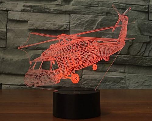 Jinnwell 3D Repülő, Helikopter Éjszakai Fény Lámpa Illúzió Állat Éjszakai Fény 7 Szín Megváltoztatása Érintse meg a Kapcsoló Táblázat Asztal