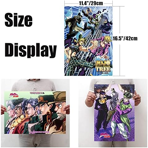 MiodiyaArt Anime JoJos Poszter 12 Db (50 Db Anime Matricák) 16.5 x 11,5 hüvelyk Fali Dekor Anime Merch Művészi Nyomatok HD Plakátok a Rajongók