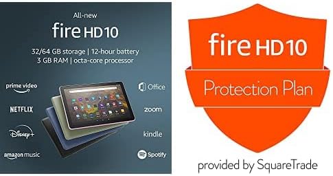 Tűz HD 10 Tabletta (32 GB-os, Levendula, Lockscreen Hirdetés Támogatott) + 2 Év Védelmi Terv