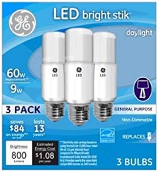 A General Electric 63592 WHT Fogdába Rel Izzó 3 Csomag 9W Nappali LED-es Fényes Stik, 3 Szám (Csomag 1)