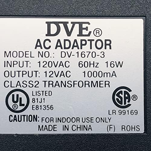 Valódi DVE DV-1670-3 Tápegység AC Adapter 12V 1000mA