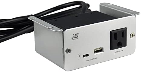 Kis Asztal Alatt elosztót Gyors Töltő 1 USB-Töltő + 1 USB-C Töltő + 1 VÁLTÓÁRAMÚ Dugaszolóaljzat, 5.58 ft Tápkábelt az Otthoni Irodai