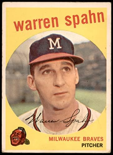 1959 Topps 40 OBS Warren Spahn Milwaukee Bátrabbak (Baseball Kártya) (Született 1931-ben a 3 Elhomályosította) VG Bátrabbak