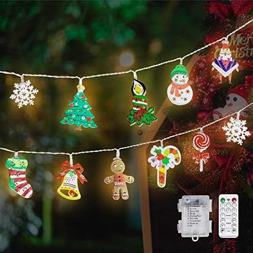 Jujubean Karácsonyi Dekorációs Lámpák Távoli & Időzítő, 10FT 20 LED-es Meleg Fehér String Fény, Fény Karácsonyi Dekor Beltéri