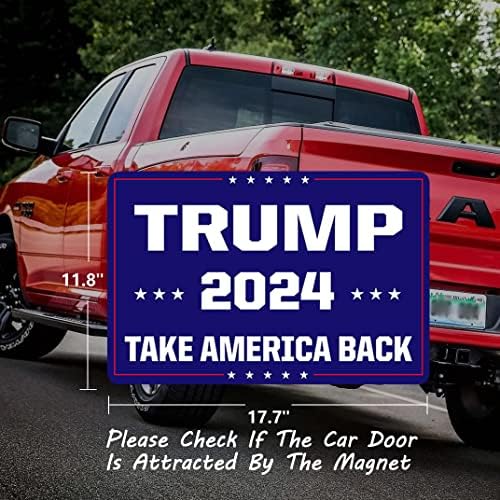 ANOER Trump 2024 Amerika Vissza Autó Ajtó Mágnes Matrica, Matrica, Lekerekített Sarkok, Mágneses Tábla, Tökéletes Mágnes Jármű