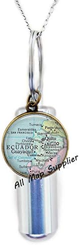 AllMapsupplier Divat Hamvasztás Urna Nyaklánc,Ecuador térkép Urna,Ecuador térkép Hamvasztás Urna Nyaklánc Ecuador Urna Ecuador