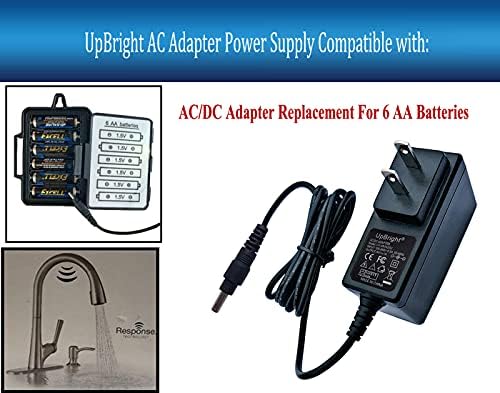 UpBright 9V AC/DC Adapter Kompatibilis Kohler Malleco Érintés R77748 K-R77748-SD VS K-R77748 K-R31498-NA-K-R31498 Elektronikus Mosogató Csaptelep