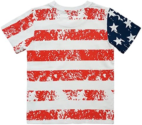 Mrocioa USA Amerikai Zászló július 4-Ing Fiú Lány Gyerek Csillagok Csíkos Hazafias T-Shirt