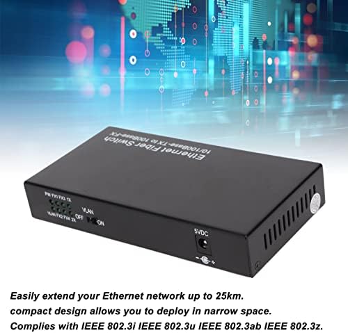 soobu Rost Media Converter, 6 Portok Tx1310nm Ethernet Kapcsoló 25km-Kiterjesztés Auto Tárgyalni Teljes Fél Duplex Office (US Plug)