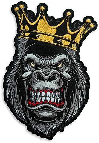 Embrosoft a Király A Majmok Javítás,Hímzett Gorilla Vasalót, 7,8 x 11.7 cm,Szürke