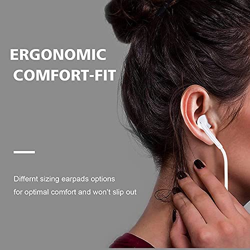 Vezetékes Fülhallgató Mikrofonnal 2 Csomag, Hi-Res Extra Bass Zaj Leválasztó in-Ear Fülhallgató iPhone, iPod, iPad, MP3, Huawei,