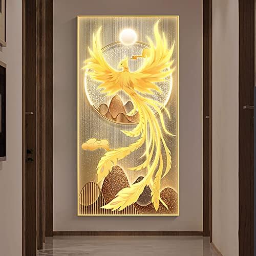 Instarry DIY 5D Gyémánt Festmény Készletek Nagy Méretű Golden Phoenix Kristály Hímzés Room Decor 47.2x23.6 inch